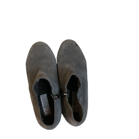 Blondo Women's IDA Waterproof Suede Ankle Zipper Boots Gray Size-Size 8.5 - Picture 10 of 12
